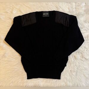 Marfa Stance Rib Crew Sweater Modular Detachable Wool Cashmere Black Small